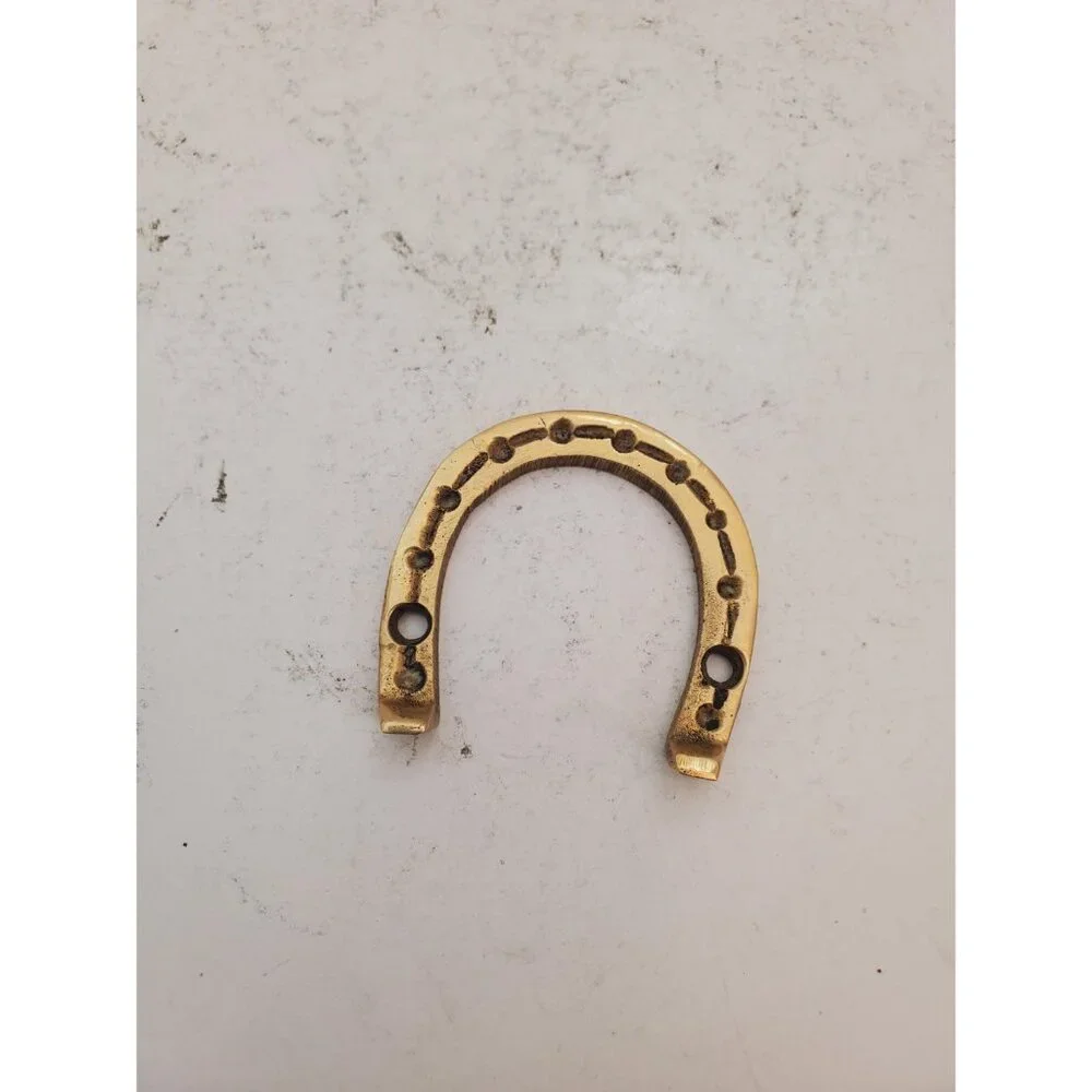 vintage brass horseshoe lucky horseshoe, horseshoe, vintage old horseshoe, - Picture 2 of 9